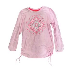 Sunuva Girls Size 9/10 Pink Long Sleeve Rash Guard with Mandala Design